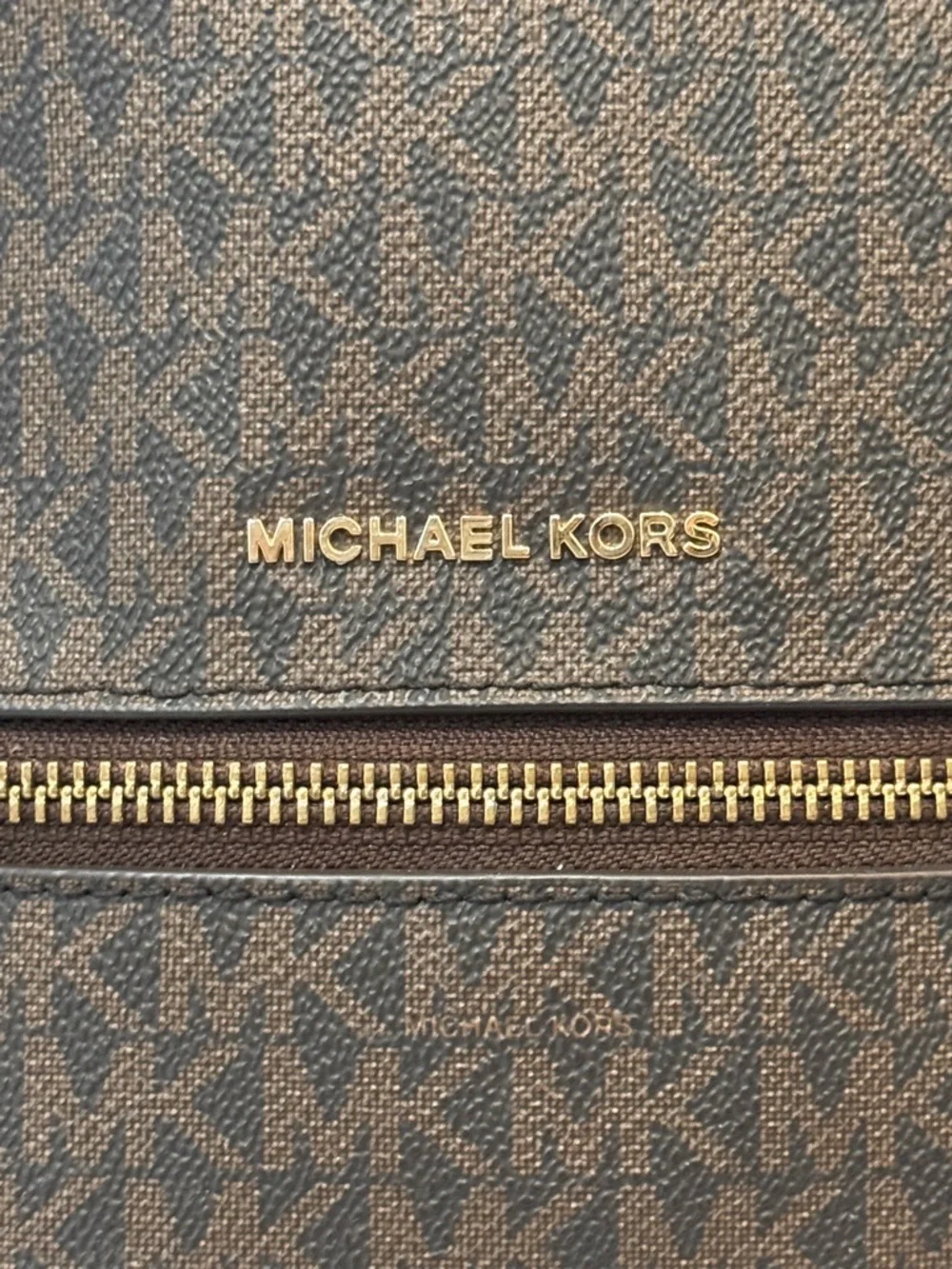 Michael Kors Brown MK Logo Backpack